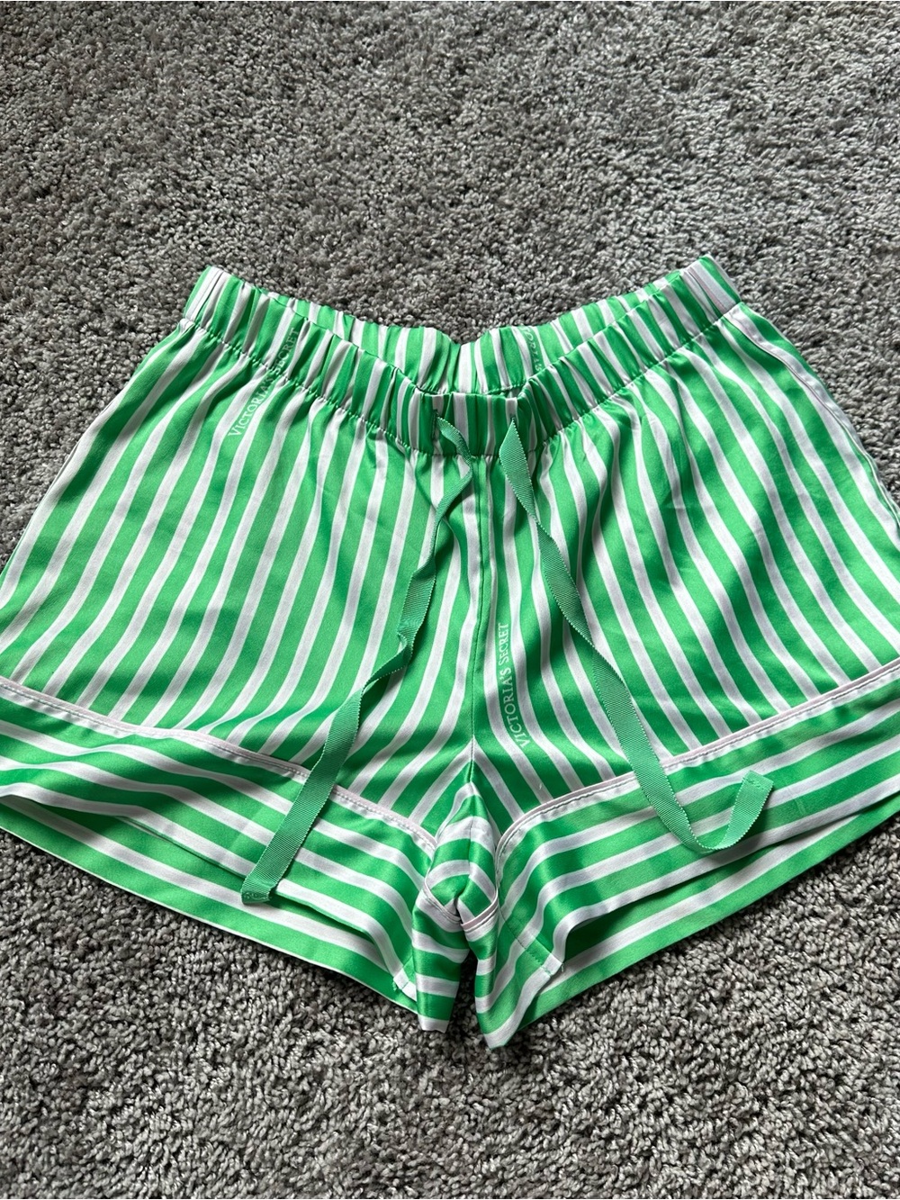 Victoria's Secret Green & White Striped Sleep Shorts